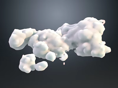 Modern White Cloud like Fluffy Landscape Sculpture with Irregular Abstract Form 3d model