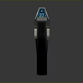 Futuristic Sci Fi Weapon With Metallic Silver Black Body And Green Accents