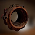 Old Rusty Circular Metal Part With Multiple Holes And Worn Surface 3d model