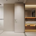 Modern Bathroom Interior Design With Light Colored Tiles Shower Area And Vanity Mirror