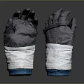 Black Textured Gloves With White Wrist Wrap And Blue Base Design Appearance