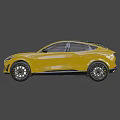 Yellow Sleek SUV Coupe With Black Roof Modern Front Design And Black Wheels