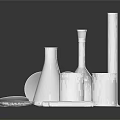 Daily Life Glassware Collection With Beakers Flasks Graduated Cylinders And Test Tubes