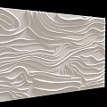 White Wavy Textured Background Wall With 3D Modern Decor Design 3d model