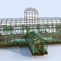 Spacious Glass Greenhouse With Metal Frame And Lush Plants Around Pool