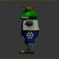 Cartoon Frog Character With Orange Hat White Coat Blue Overalls Tool Belt And Arms Outstretched