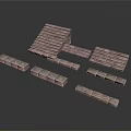 Natural Stone Scene Construction Components Including Steps And Long Blocks