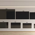 Different Size Televisions Displayed On Wall For Modern Home Entertainment Setup
