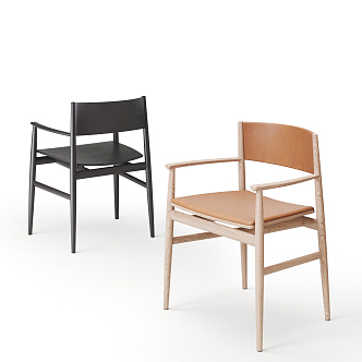 Nordic single chair single chair combination 3d model