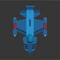 Futuristic Blue Cosmic Space Vehicle Concept With Advanced Sci Fi Design