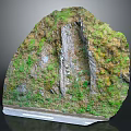 Garden Landscape Rockery Design With Green Vegetation And Natural Stone Texture