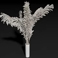 White Vase With Feathery Flowers Decorative Arrangement For Modern Home Interior Decor