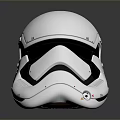 Weapon Accessory White Stormtrooper Helmet Featuring Black Visor and Detailed Design 3d model