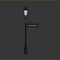 Vintage Street Lamp With Decorative Design And Chester Road Sign