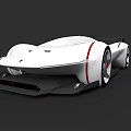 White Sports Car With Streamlined Design Red Accents And Modern Futuristic Look