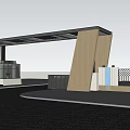 Modern gate entrance gate gate building gate factory entrance 3d model