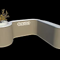 Modern reception bar 3d model