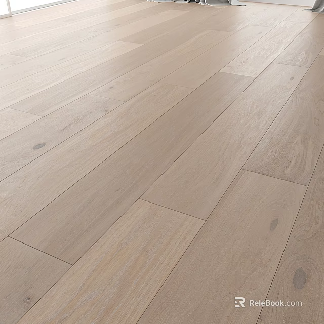Light Colored Oak Wood Floor Planks With Natural Grain And Smooth Surface 3d model 