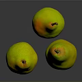 Fresh Yellow And Green Pears With Shiny Skin On Black Reflective Surface