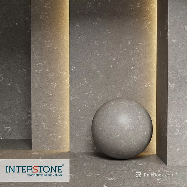 Geometric Gray Sphere Component With Textured Walls And Ambient Lighting 3d model 