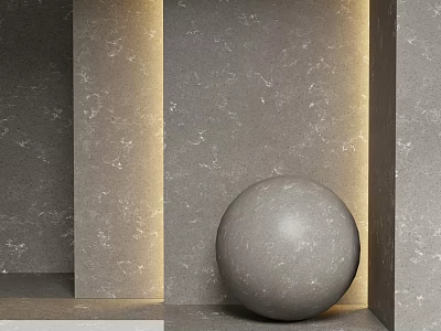 Geometric Gray Sphere Component With Textured Walls And Ambient Lighting 3d model