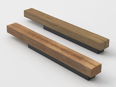 Modern Wooden Strips With Black Bases For Minimalist Interior Decor 3d model