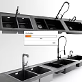 Modern Multi Bowl Kitchen Sink In Black With Faucet And Durable Design