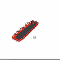 Durable Red Medical Stretcher With Black Straps For Emergency Patient Use