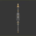 Ornate Medieval Spear Featuring Metal Arrowhead Gold Accents And Spiral Shaft Design