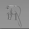 Modern Silver Shower Faucet With Fixed Head And Handheld Sprayer Controls 3d model