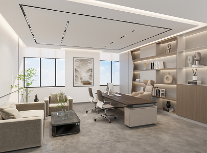 modern office general manager office 3d model