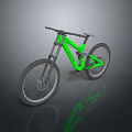 Green And Gray Mountain Bike With Sturdy Frame For Off Road Riding