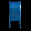 Blue Public Mailbox With Metal Structure For Community Postal Services