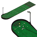 Golf Sports Equipment Set Featuring Putting Mat Clubs And Training Balls