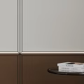 Sleek Modern Bedroom Accent Wall With Light Upper Brown Lower Panel And Vertical Lines