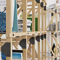 Modern Wooden Shelving Units With Multilayer Storage For Books And Decorative Items