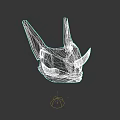 Game Movie Character Detailed Red Helmet With Golden Lines And White Spikes