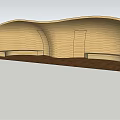 Wooden Outdoor Chair With Curved Design In Natural Wooden Floor Setting
