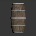 Rustic Wooden Barrel Design With Metal Hoops And Smooth Wooden Surface