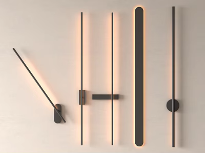 Modern Minimalist Wall Lamps With Slim Linear Shapes And Soft Illumination For Indoor Wall Decoration 3d model