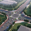 Modern roads, road facilities 3d model