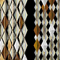 Room Divider with Diamond Pattern Golden Brown and White Textured Woven Design for Interior