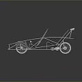 White Metal Racing Go Kart Frame With Two Seats Rear Wing And Wheels Structure
