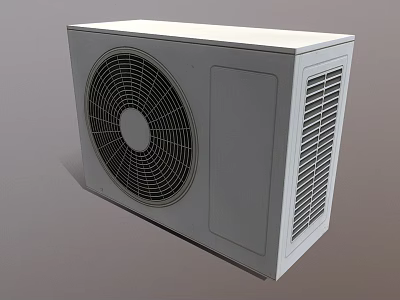 Modern Grey Air Conditioner Fan With Circular Grille And Side Vents Design 3d model