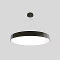Modern Circular Pendant Light With Black Frame And White Shade Hanging Design 3d model