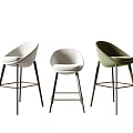 Modern Upholstered Bar Stools in Multiple Colors with Sleek Metal Legs