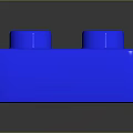 Blue Rectangular Plastic Building Block With Round Studs As Household Item