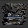 Stack Of Folded Multicolored Clothes With Various Shades And Soft Textures 3d model