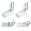 Modern Bathtub Designs With Glass Screens Shower Fixtures And White Finish