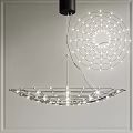 Modern Metal Chandelier With Web Like Circular Frame And Bright LED Lighting 3d model